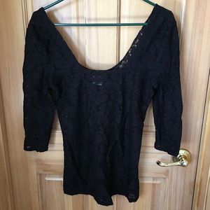 Intimately Free People Lace Scoop 3/4 Sleeve, GUC